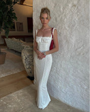 Load image into Gallery viewer, Helsa Studio - Eyelet Column Dress in White