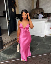 Load image into Gallery viewer, Zara - Ruffle Satin Midi in Pink