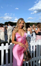 Load image into Gallery viewer, Zara - Ruffle Satin Midi in Pink