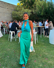 Load image into Gallery viewer, The Wolf Gang - Oahu Slip dress in Aquamarine