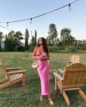 Load image into Gallery viewer, Zara - Ruffle Satin Midi in Pink