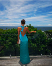 Load image into Gallery viewer, The Wolf Gang - Oahu Slip dress in Aquamarine