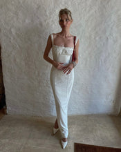 Load image into Gallery viewer, Helsa Studio - Eyelet Column Dress in White