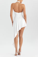Load image into Gallery viewer, Mistress Rocks - White Plunge Asymmetric Dress