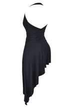 Load image into Gallery viewer, Mistress Rocks - Black Plunge Asymmetric Dress
