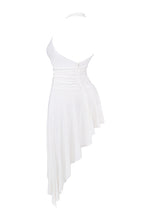 Load image into Gallery viewer, Mistress Rocks - White Plunge Asymmetric Dress
