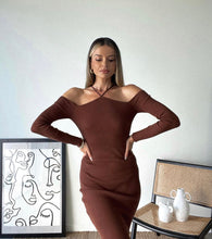 Load image into Gallery viewer, Dissh - Gianna Chocolate Knit Midi Dress
