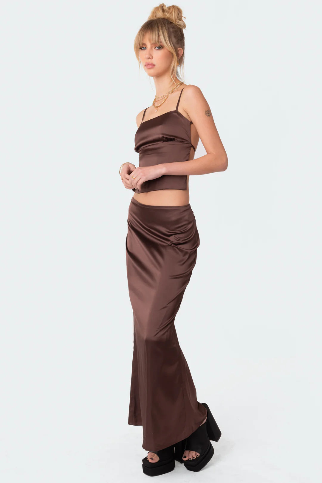 edikted satin dress Edikted Women's Floral Satin Effect Cupped Mini Dress
