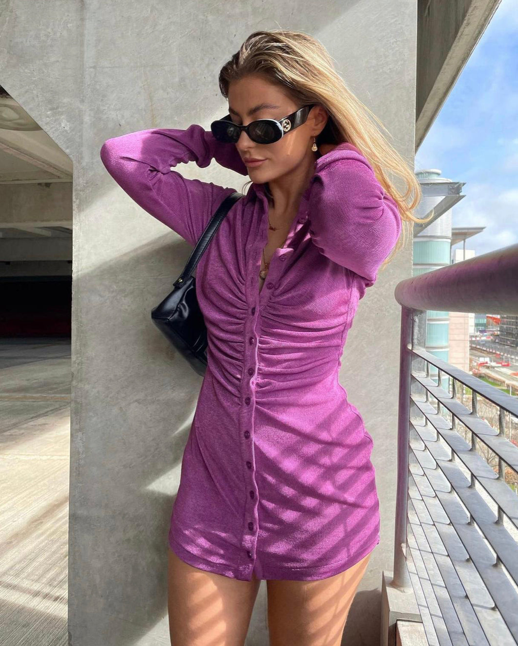 with jean andy dress purple WITH JEAN PURPLE ANDY DRESS