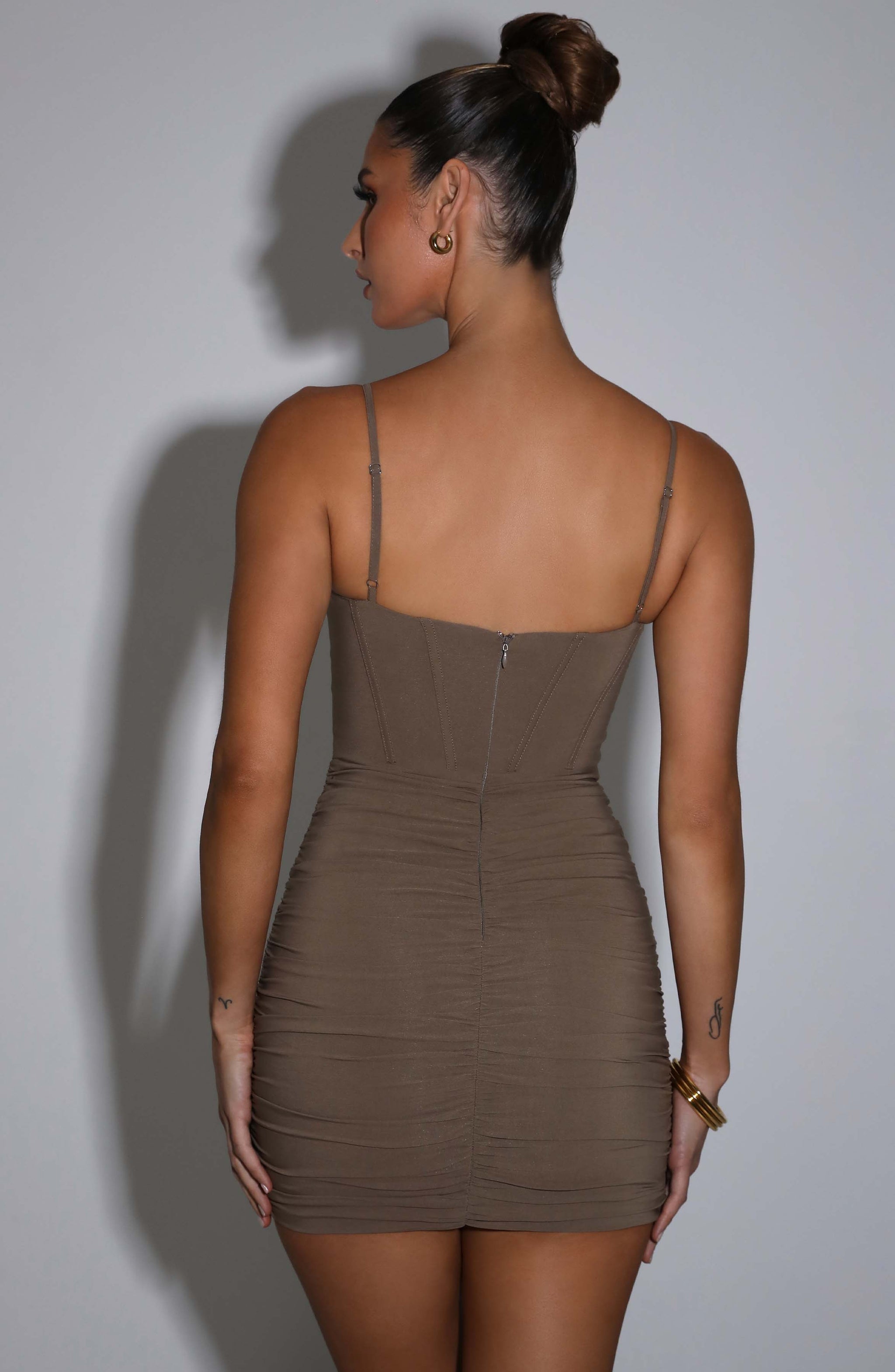 boho babe mini dress mocha Babyboo
